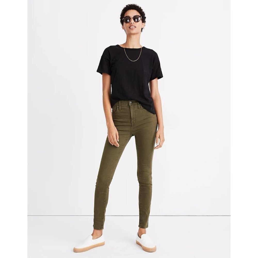 Madewell Whisper Cotton Rib-Crewneck Tee in True Black XXSmall Womens as-is